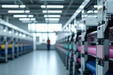 Image of a clean and modern manufacturing facility interior
